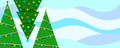 New Year banner with stylized Christmas trees Royalty Free Stock Photo